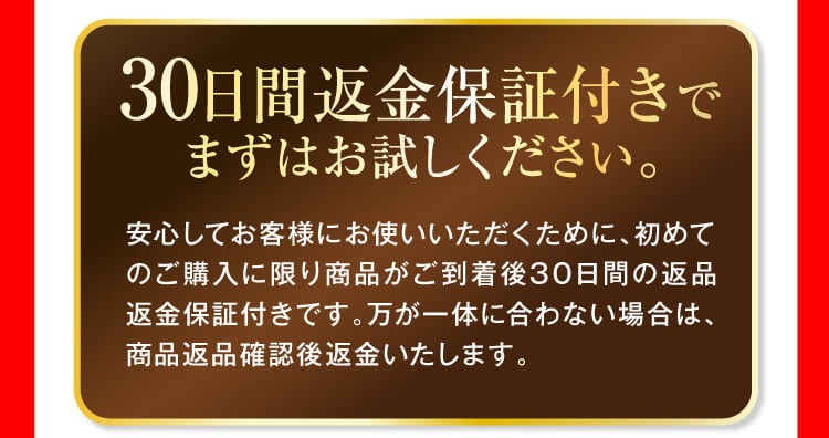 30日間返金保証